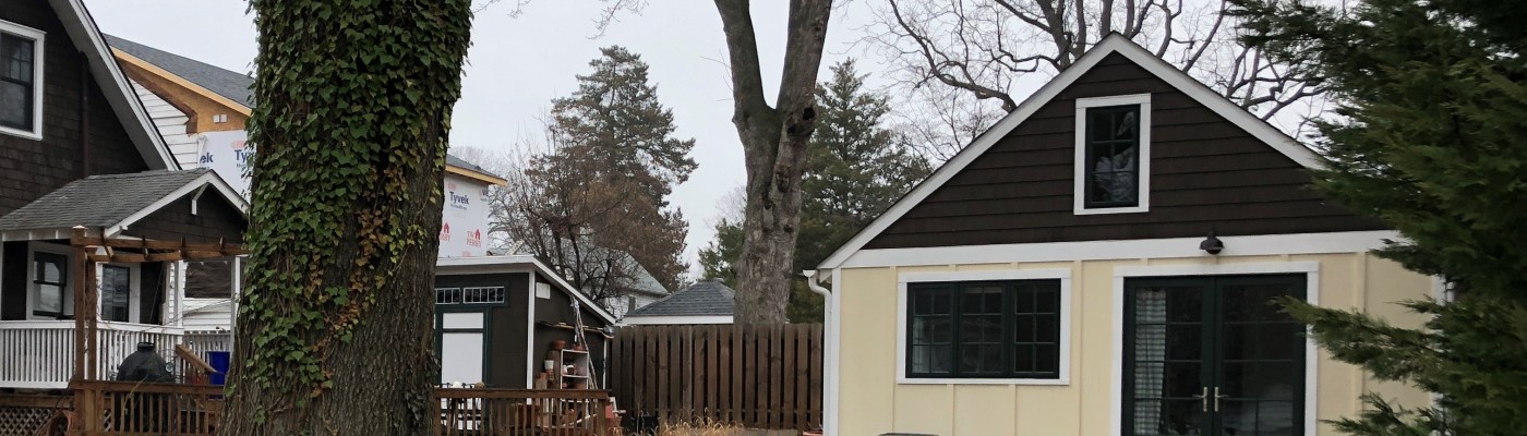 A garage that is made into a livable space know as an accessory dwelling unit.